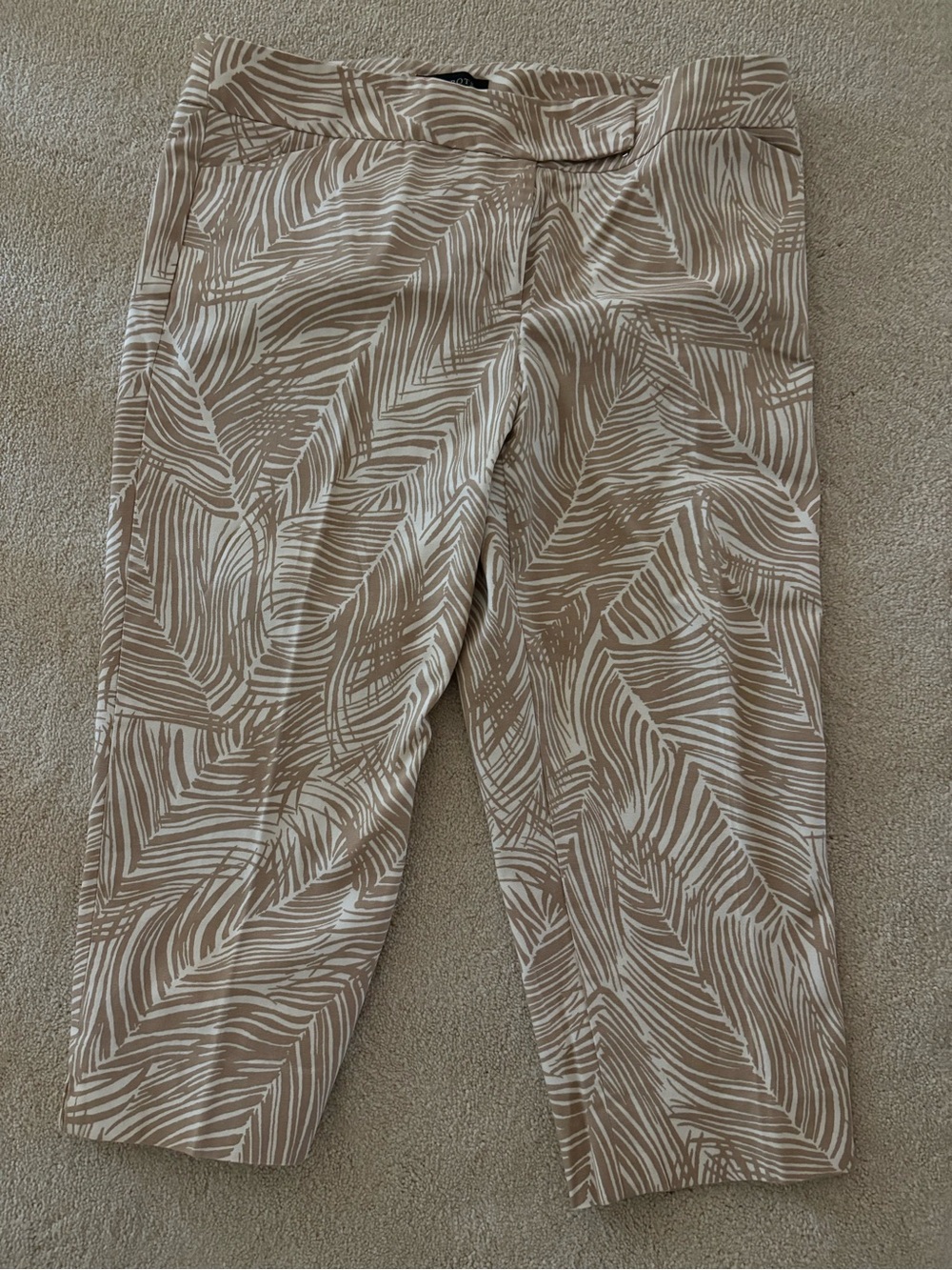 Talbots Beige and White Palm-Pattern Chinos